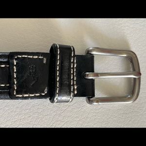 mens black polo leather belt by ralph lauern
